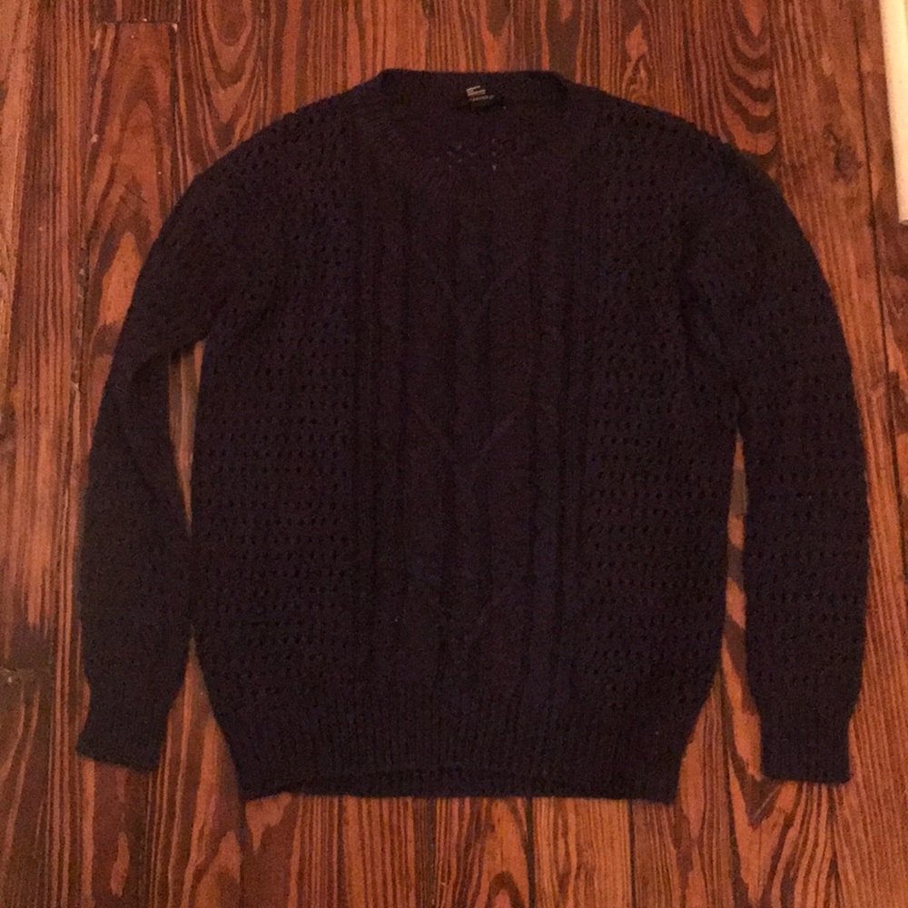 Forever 21 loose cable knit navy sweater